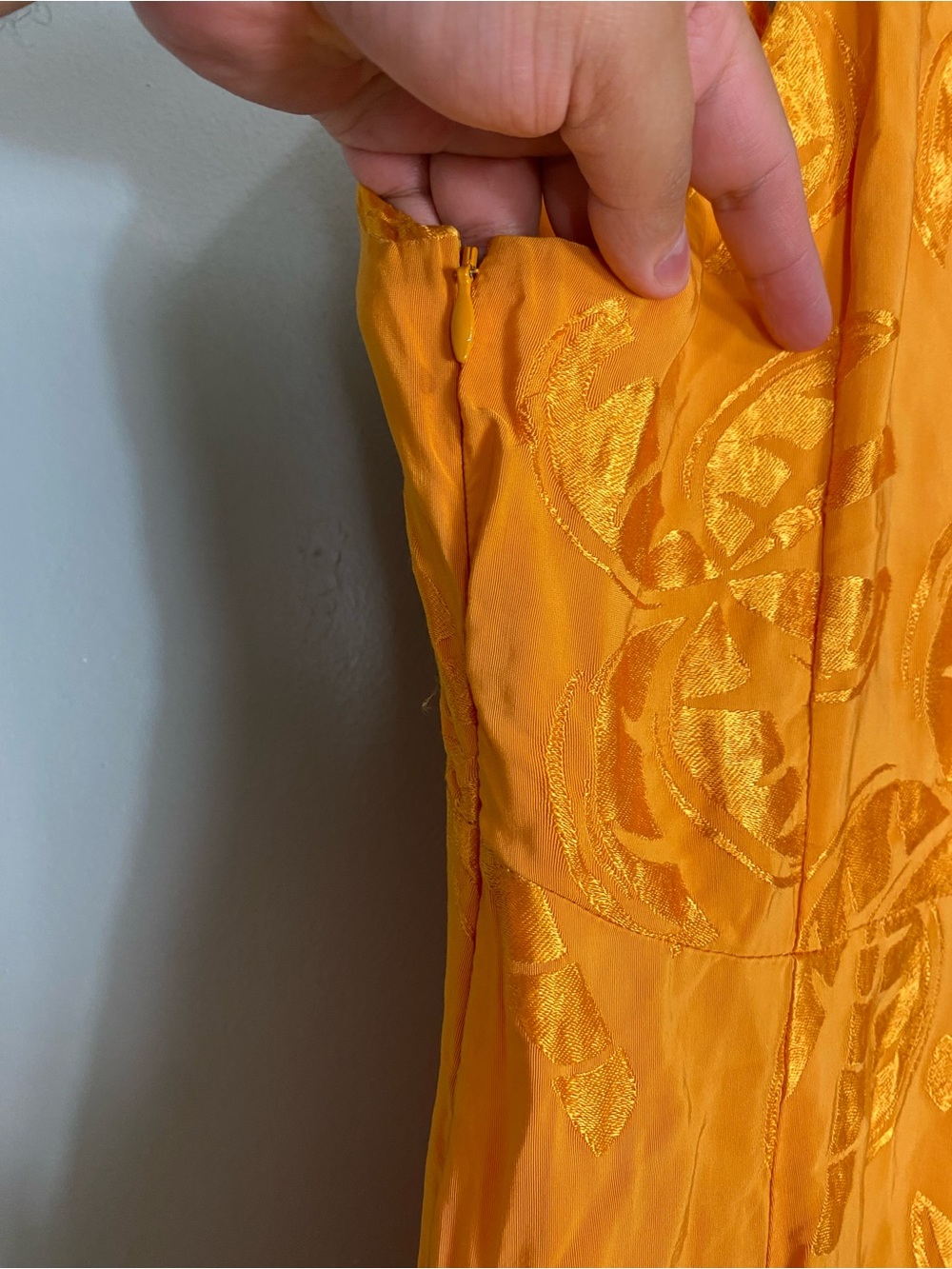Far Rio Anthropologie V Neck Tiered Gold Orange Maxi Dress XS - Picture 8 of 8